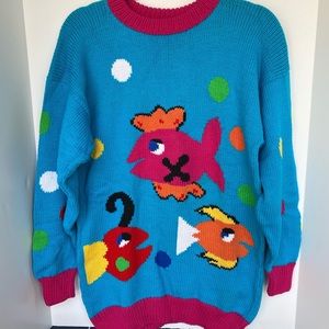 NEW 90’s Vintage Novelty 🐠 Crew Neck Sweater